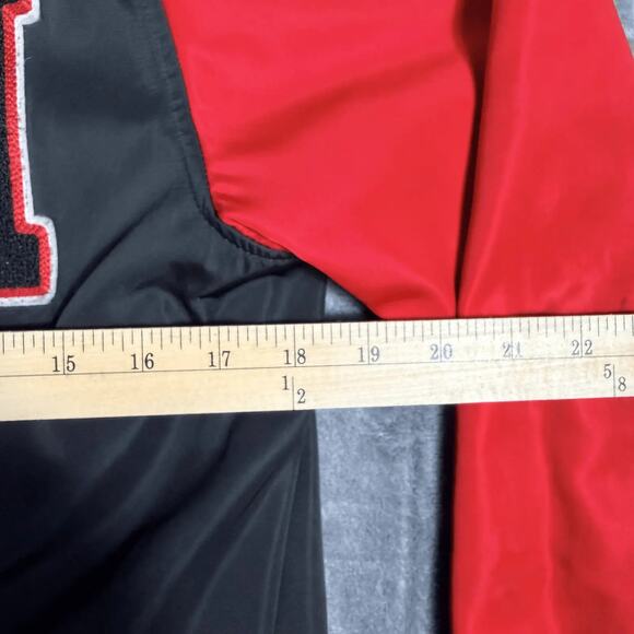 Tommy Hilfiger Red Black Letterman Jacket Size 16 18 Varsity Style - Picture 8 of 8